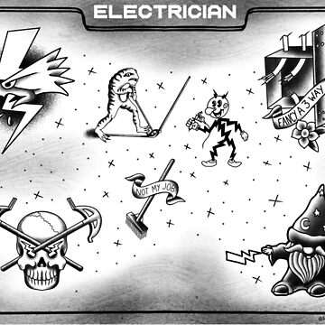 Artwork thumbnail, Electrician tattoo flash by Localnonunion
