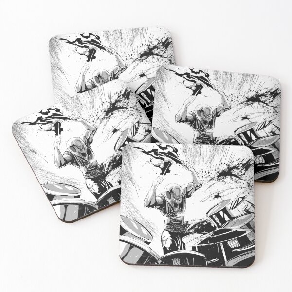 Item preview, Skull Drummer furiously Kills it on the Drums  designed and sold by STRIKINGVINYL.