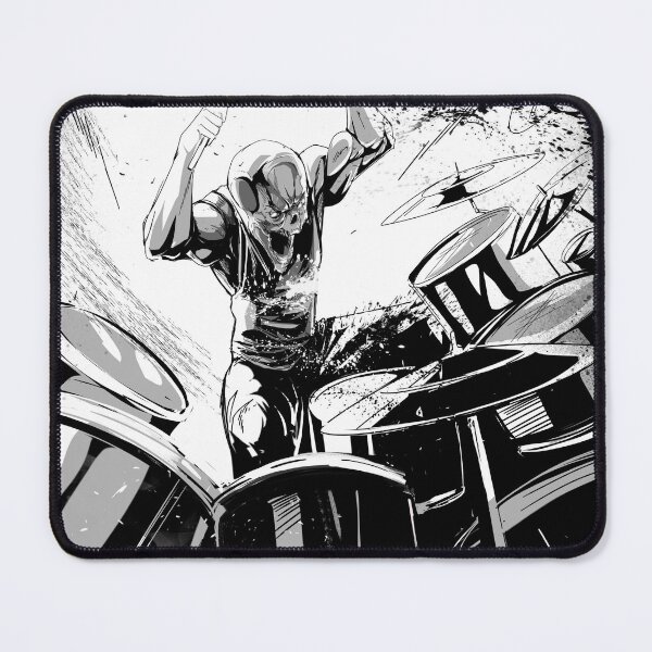 Item preview, Skull Drummer furiously Kills it on the Drums  designed and sold by STRIKINGVINYL.
