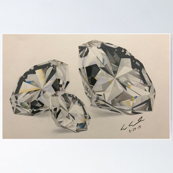 INSTAGRAM @peony_5813 realistic diamond drawing pencil | Drawings, Diamond  drawing, Pencil drawings