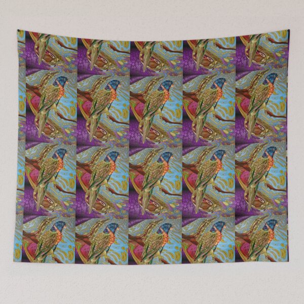 Item preview, Scarlett Parakeet: inspired by the bird drawings of Edward Lear designed and sold by Alma Lee.