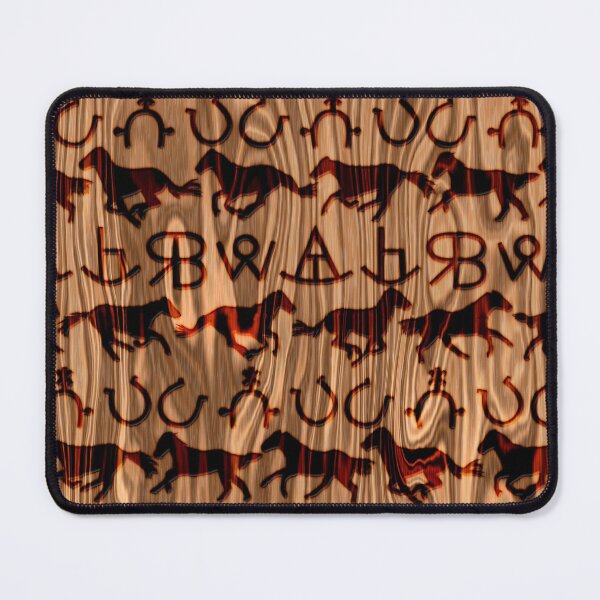 Item preview, Brown Cattle Brands - Horse Ranch on Wood Grain designed and sold by WickedRefined - Nicole Demereckis.