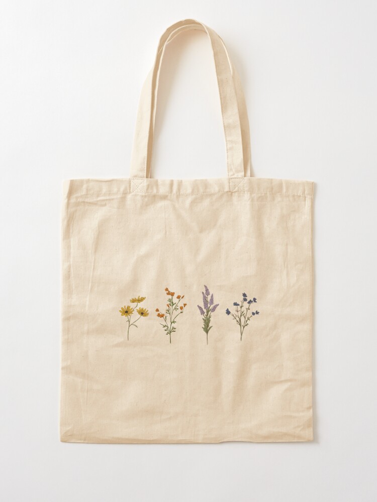 Handdrawn Wildflowers Tote Bag for Sale by GlowinUp Shop