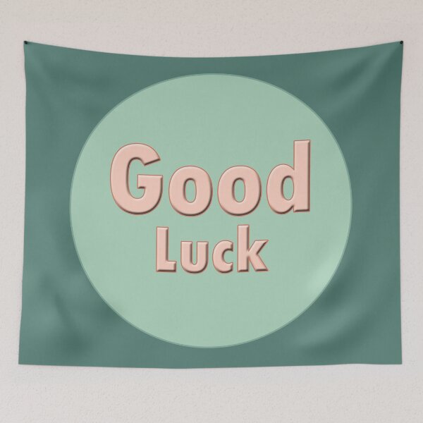 Item preview, good luck text designed and sold by hutofdesigns.