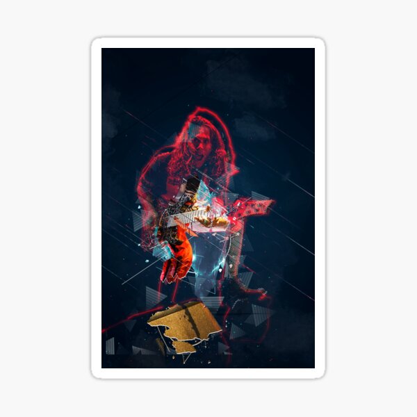 rockstar images T-shirts and accessories in dark background. Sticker