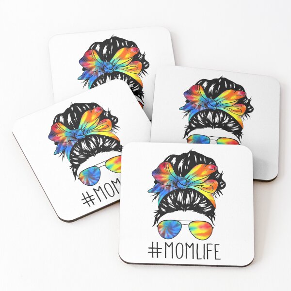 Item preview, Messy Hair Bun Mom Life Tie Dye Mothers Day Women Funny Tee designed and sold by vastscreen.