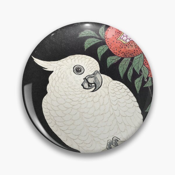 Item preview, Cockatoo and Pomegranate by Ohara Koson - Japanese Vintage Artwork designed and sold by Purrfecta.