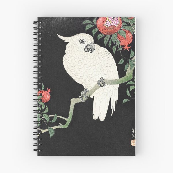 Item preview, Cockatoo and Pomegranate by Ohara Koson - Japanese Vintage Artwork designed and sold by Purrfecta.