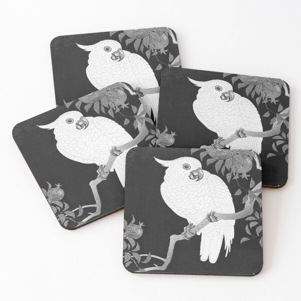 Item preview, Cockatoo and Pomegranate II by Ohara Koson - Japanese Vintage Artwork designed and sold by Purrfecta.