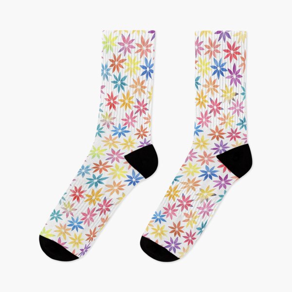 Item preview, Pretty Watercolor Pattern| Flowers| Stained Glass Colors| Patterned Floral Design| Rainbow Flower Patterns designed and sold by Nada18.