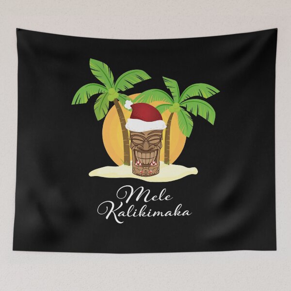 Item preview, Mele Kalikimaka Merry Christmas Hawaiian Tiki  designed and sold by VibesTraining.