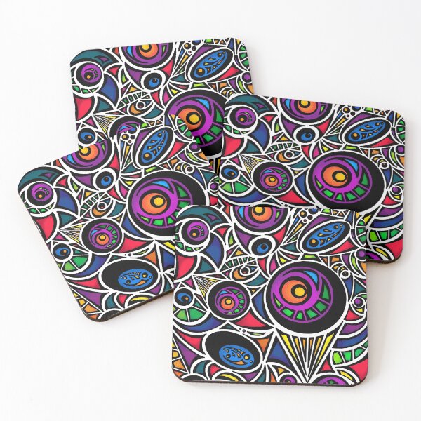 Item preview, Colourful Neon Geometric Abstract with Black Lines designed and sold by Amanda Lucas.