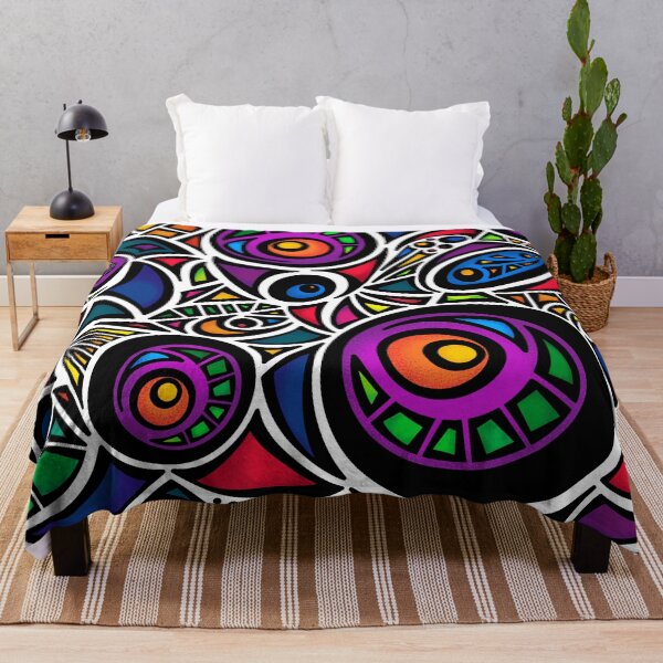 Item preview, Colourful Neon Geometric Abstract with Black Lines designed and sold by Amanda Lucas.