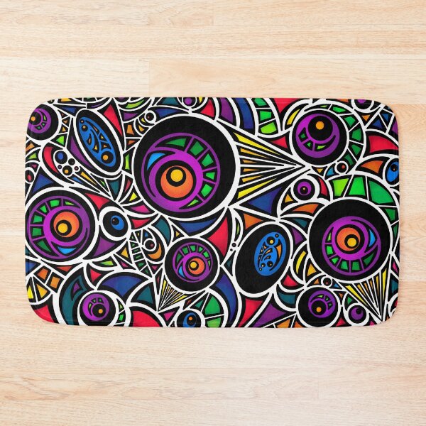 Item preview, Colourful Neon Geometric Abstract with Black Lines designed and sold by Amanda Lucas.