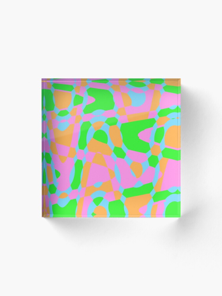 Thumbnail 1 of 5, Acrylic Block, Colorful Pattern Texture Design designed and sold by BeccaKenDesigns.