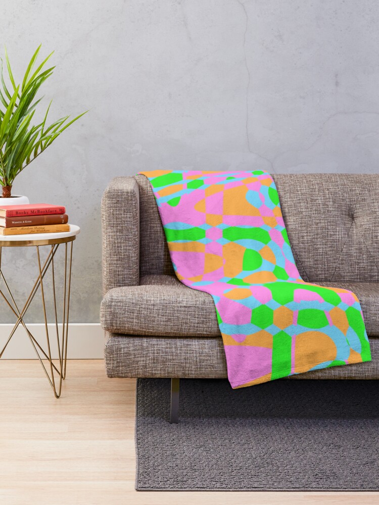 Thumbnail 2 of 6, Throw Blanket, Colorful Pattern Texture Design designed and sold by BeccaKenDesigns.