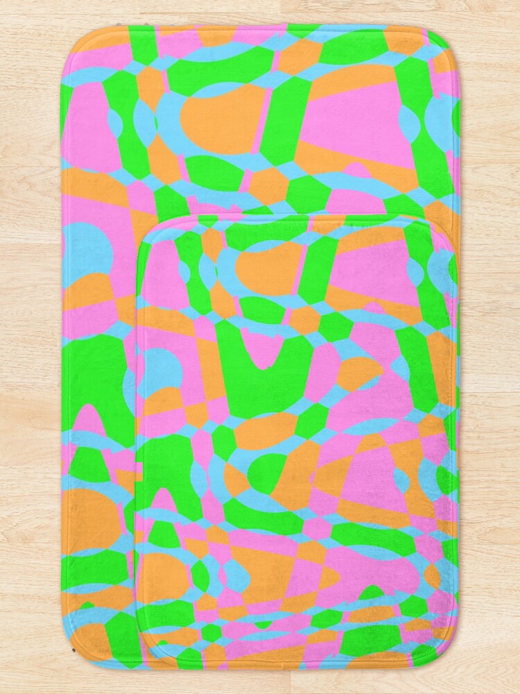 Thumbnail 5 of 6, Bath Mat, Colorful Pattern Texture Design designed and sold by BeccaKenDesigns.