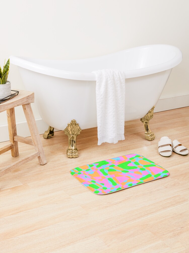 Thumbnail 2 of 6, Bath Mat, Colorful Pattern Texture Design designed and sold by BeccaKenDesigns.