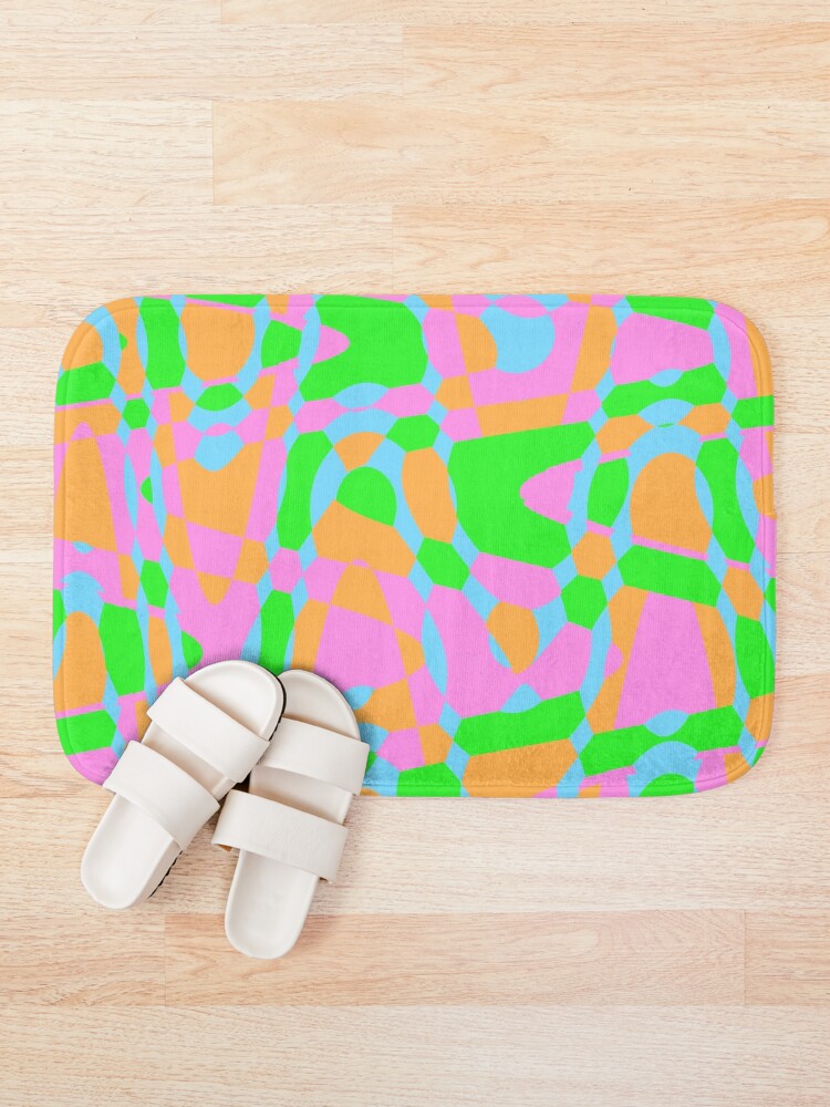 Thumbnail 1 of 6, Bath Mat, Colorful Pattern Texture Design designed and sold by BeccaKenDesigns.