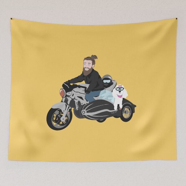 Item preview, Dude on a bike with a dog designed and sold by Tilly Scribbles.