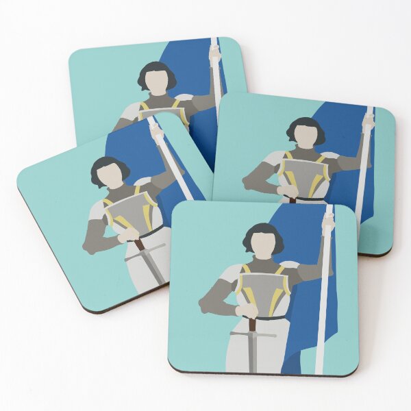Item preview, St Joan of Arc- graphic art Close up (blue) designed and sold by TheCatholicLady.