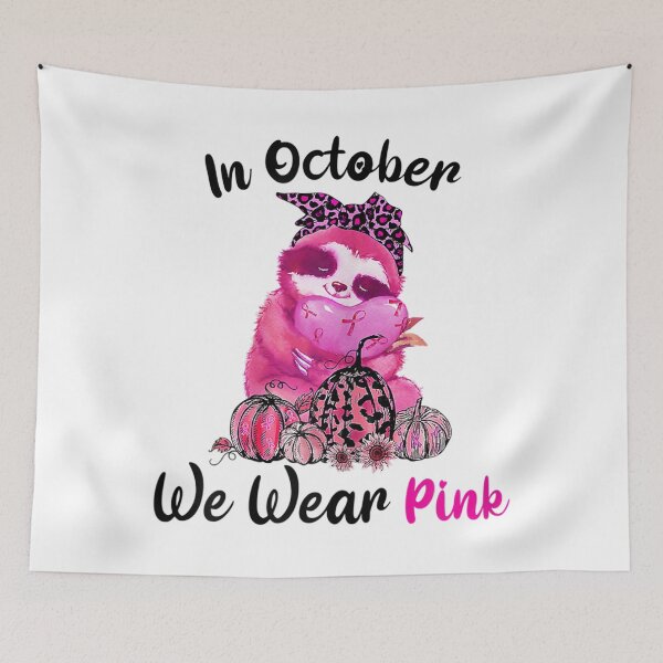 Item preview, In October We Wear Pink Sloth Breast Cancer Halloween Tee  designed and sold by DieterShop.