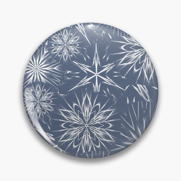 Item preview, Snow and Stars on Payne’s Grey / Mandala Geometric Pattern on Dusty Blue Background designed and sold by wild.geranium.design.