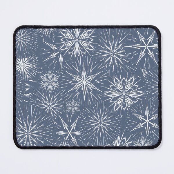 Item preview, Snow and Stars on Payne’s Grey / Mandala Geometric Pattern on Dusty Blue Background designed and sold by wild.geranium.design.