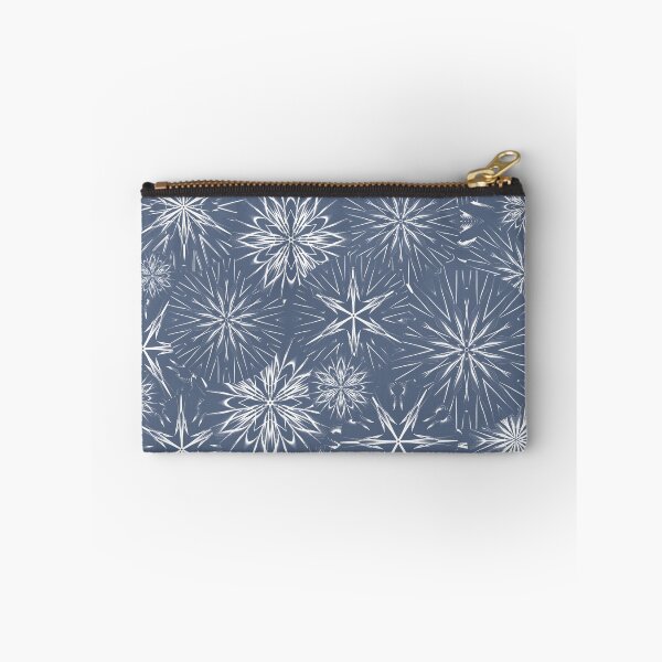 Item preview, Snow and Stars on Payne’s Grey / Mandala Geometric Pattern on Dusty Blue Background designed and sold by wild.geranium.design.