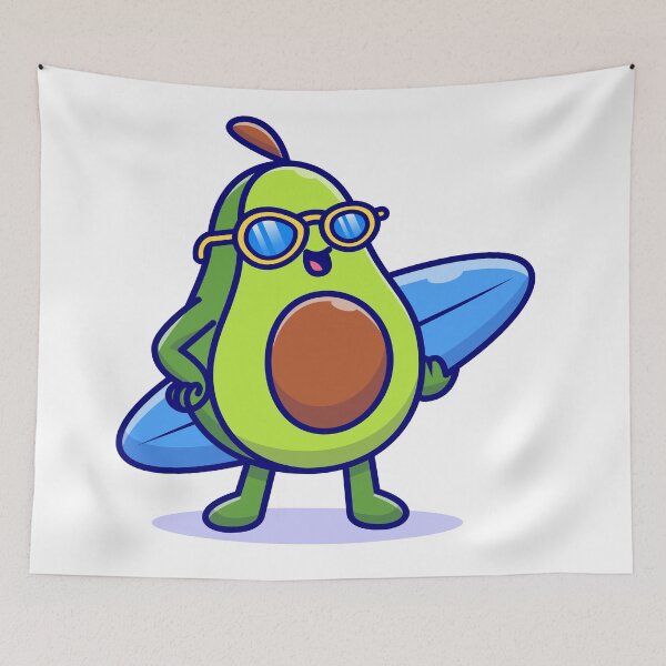 Item preview, Cute avocado with surfboard designed and sold by Royal Blue Clothing.