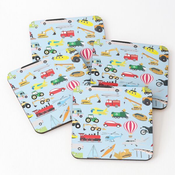 Item preview, Colorful Transportation & Vehicles Kids Pattern designed and sold by idovedesign.