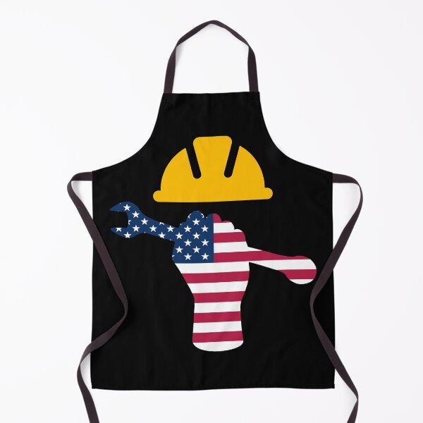 Item preview, American Flag on Hand Hold Wrench Shape and Safety Helmet for Labor Concept designed and sold by Vasabi88.