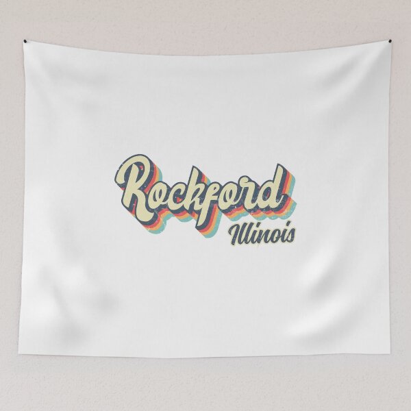 Item preview, Rockford city Illinois Retro Vintage 70s rainbow designed and sold by Teelogic.