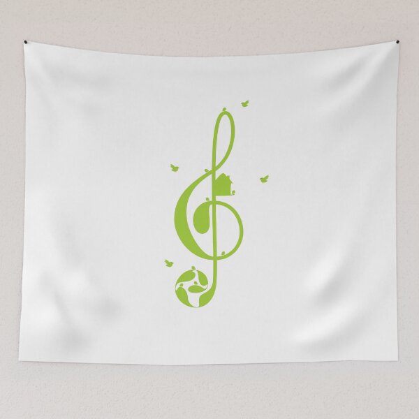 Item preview, Treble clef and birds designed and sold by mborgali.