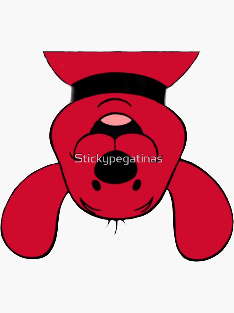 " little baby red dog upside down" Sticker for Sale by Stickypegatinas