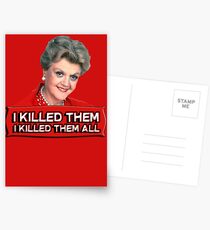 Postales Angela Lansbury (Jessica Fletcher) Asesinato, ella escribió la confesión. Los maté a todos.