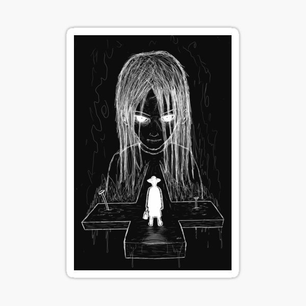 exorcist - bw (white version) Sticker