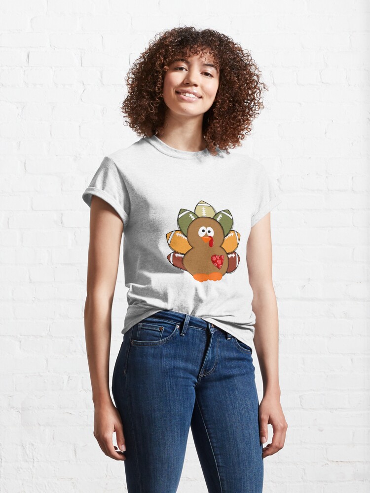 Disover Cute Turkey Football Gobble Player Thanksgiving Sport Lover Classic T-Shirt