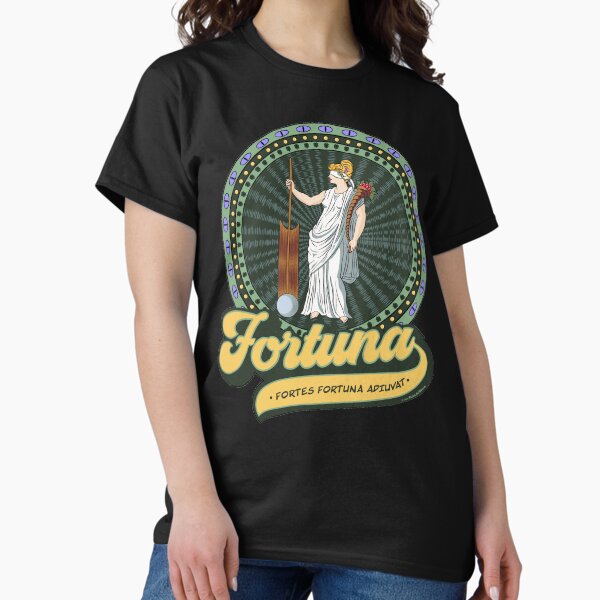 Vista previa del artículo con la obra «Camiseta Lucky Goddess Fortuna verde», diseñado y vendido por VioletAndOberon.