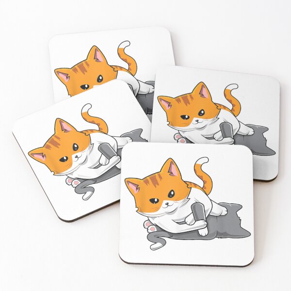 Item preview, Jiu jitsu Kimura kawaii Cat art- Bjj & MMA grappling gifts designed and sold by HappyCatsStore.