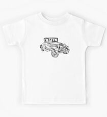 Antique Ford Molel A Illustration Kids Tee