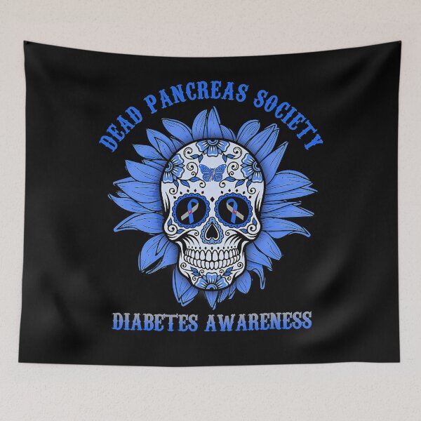 Artikelvorschau, Zuckerschädel Blume Tote Bauchspeicheldrüse Gesellschaft Diabetes Awareness entworfen und verkauft von Prefontaine1986.
