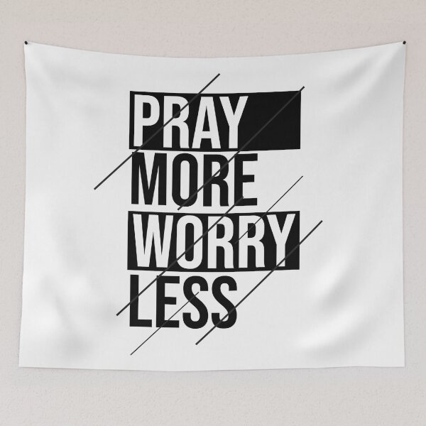 Item preview, Typography Pray More Worry Less designed and sold by fariz yuhdi.