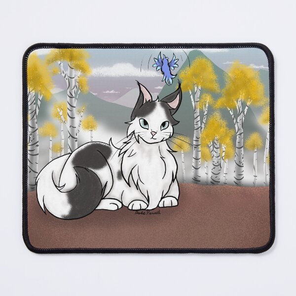 Item preview, Cat and bird in an aspen forest. designed and sold by BerryShyKittens.