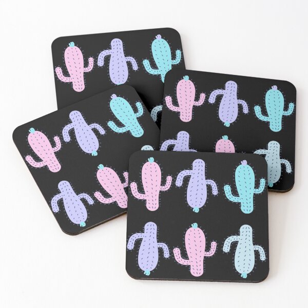 Item preview, 6 Pack Pastel Dancing Cactus Blue Pink Purple designed and sold by thesandrafadzai.