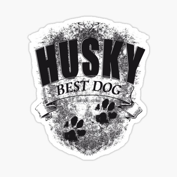 HUSKY BEST DOG Pfotenabdruck vintage Sticker