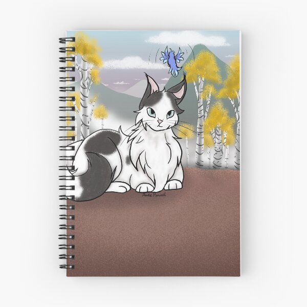 Item preview, Cat and bird in an aspen forest. designed and sold by BerryShyKittens.