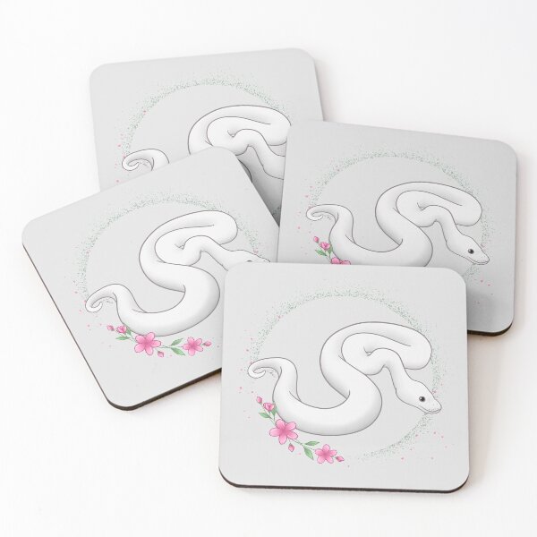 Item preview, Blue-Eyed Leucistic Ball Python Floral Theme! designed and sold by anacecilia.
