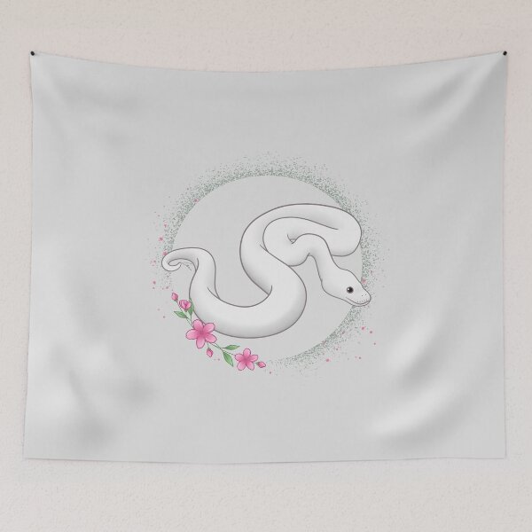 Item preview, Blue-Eyed Leucistic Ball Python Floral Theme! designed and sold by anacecilia.
