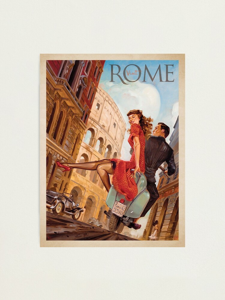 Vintage Rome Italy Travel Poster Print